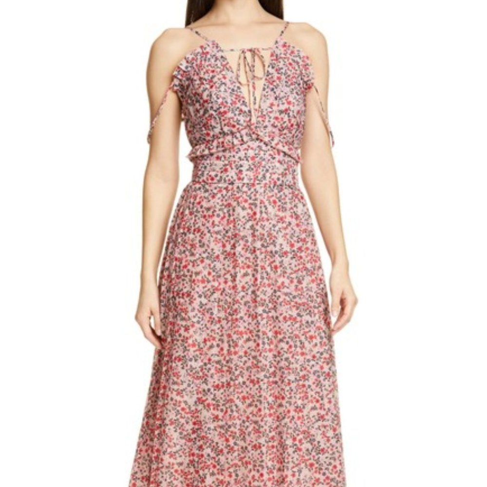 NWT Robert Rodriguez Cayana Pink Pleated MidiDress